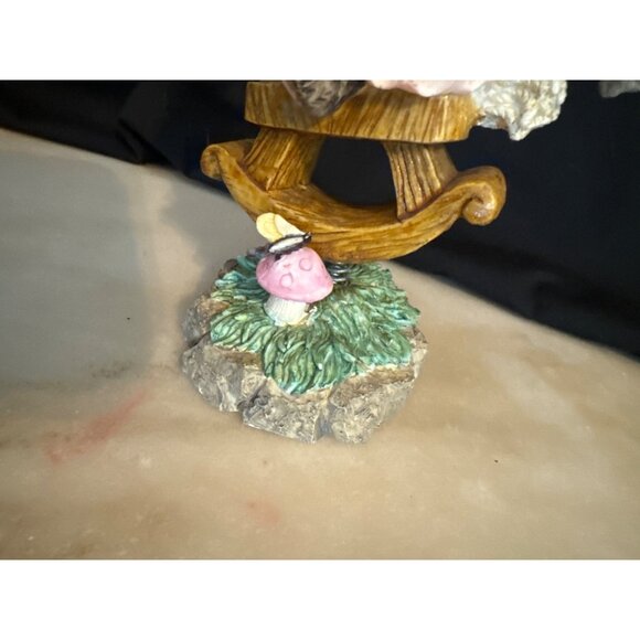 Westland 1997 $4086 Cat Rocking Kitty Figurine On Rocking Chair Spring Decor Bun - Picture 4 of 7